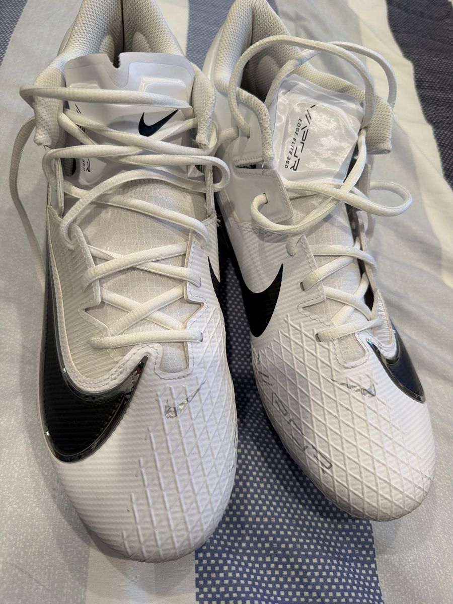 Nike Vapor Edge Elite 360 White Black Football Cleats Size 13