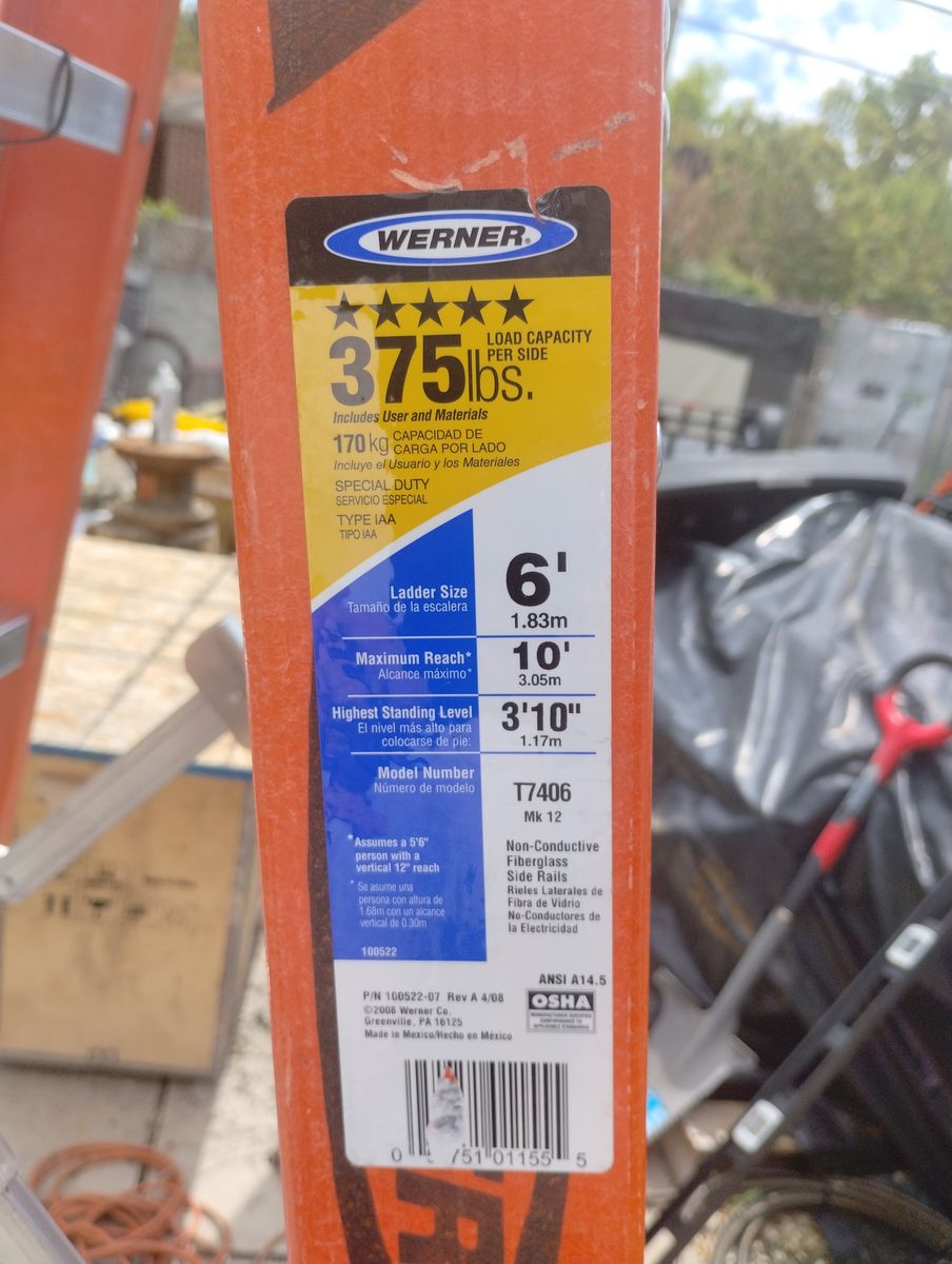 LADDERS  DBL SIDE HD RET 279$ 150$ CASH