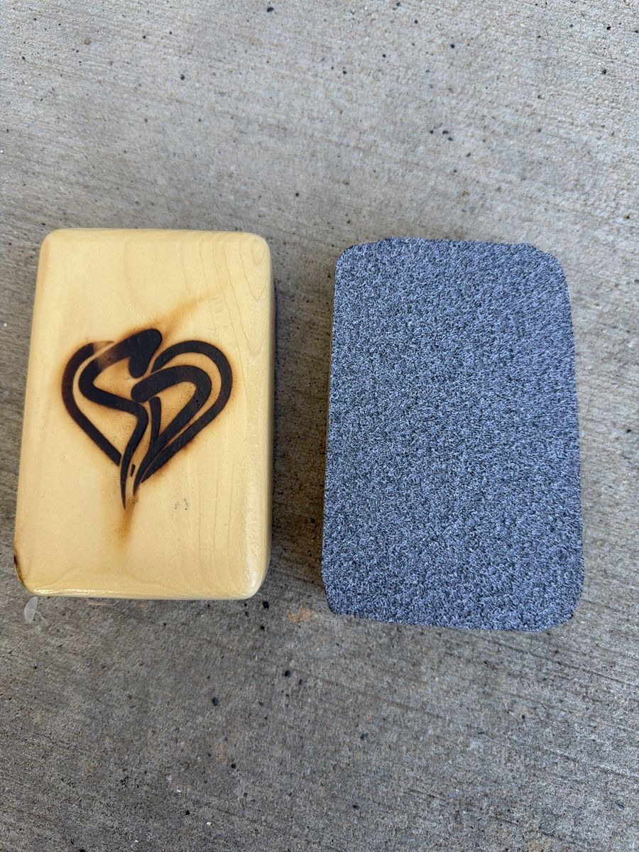 Custom Handcrafted Wooden Sanding Blocks with Abrasive Pads Set of 2