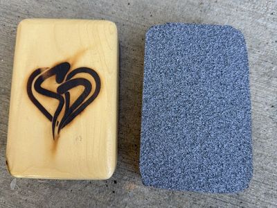 Custom Handcrafted Wooden Sanding Blocks with Abrasive Pads Set of 2