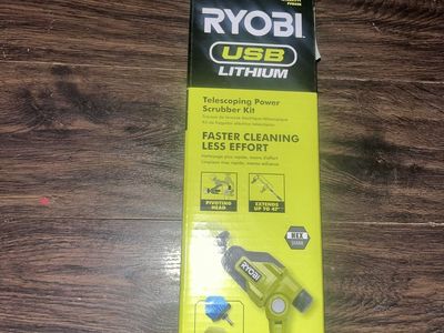 Ryobi USB Lithium Telescoping Power Scrubber Kit