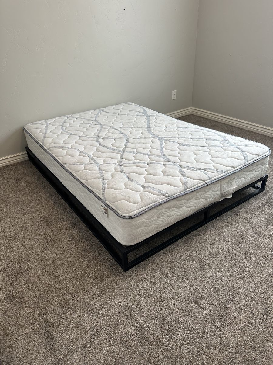 Full size Serta Mattress + 6 Inch Bed Frame
