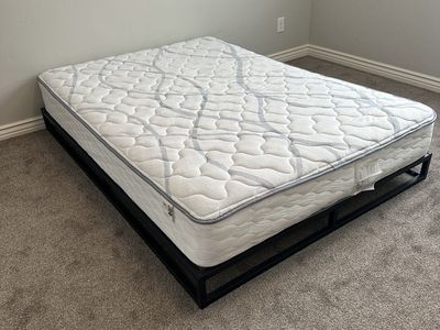 Full size Serta Mattress + 6 Inch Bed Frame