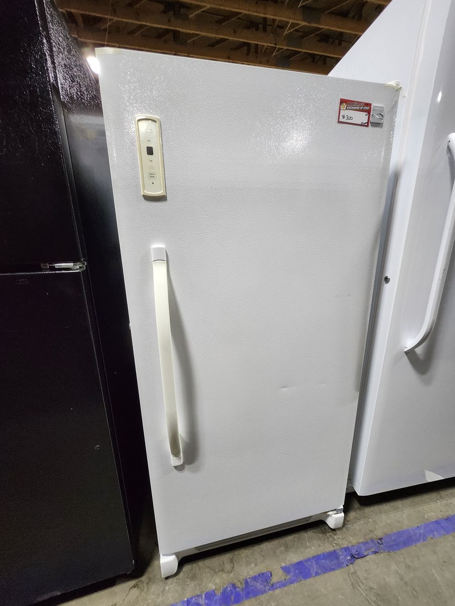 White Upright Stand-Up Freezer with External Temperature Controls