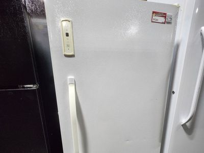 White Upright Stand-Up Freezer with External Temperature Controls