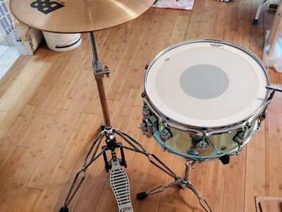 DW snare, stand, and hi-hat