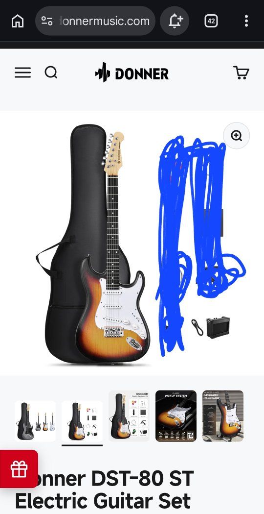 donner guitar + mini amp