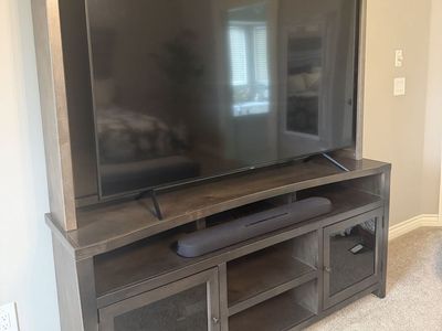 Large Wood Entertainment Center / TV Stand with Hutch