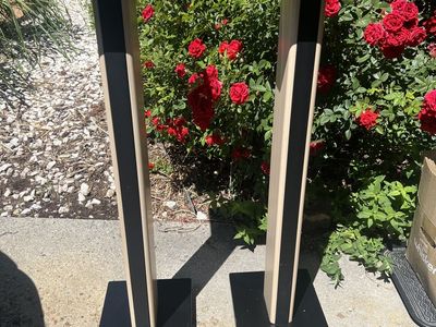 Black and Blonde Hi-Fi Speaker Stands