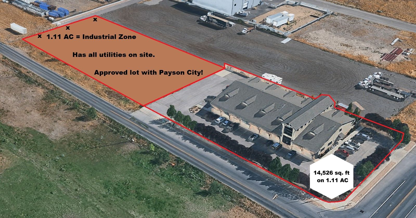 14,526 sq. ft. Building for Sale + 1.11 Acres with Added Utilities