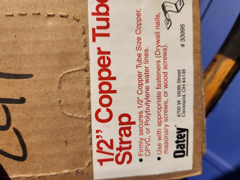 1/2 inch copper pipe straps