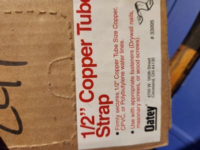 1/2 inch copper pipe straps