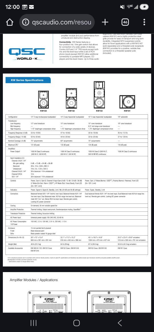 QSC KW181 for sale (PAIR)