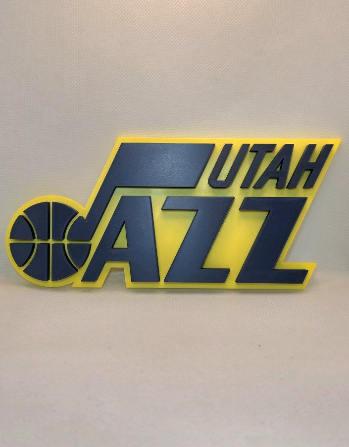 Utah Jazz 3D Printed Logo Sign Decor