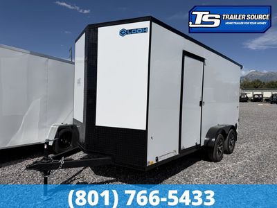 7x16 Look ST DLX Enclosed Cargo Trailer - 7'0" Interior - 7K GVWR - .080 PolyCor, Alloy Wheels, Black Out Package, Rear Spoiler