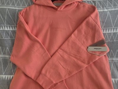 Essentials Fear Of God "ESSENTIALS" Coral Hoodie - Men's Medium