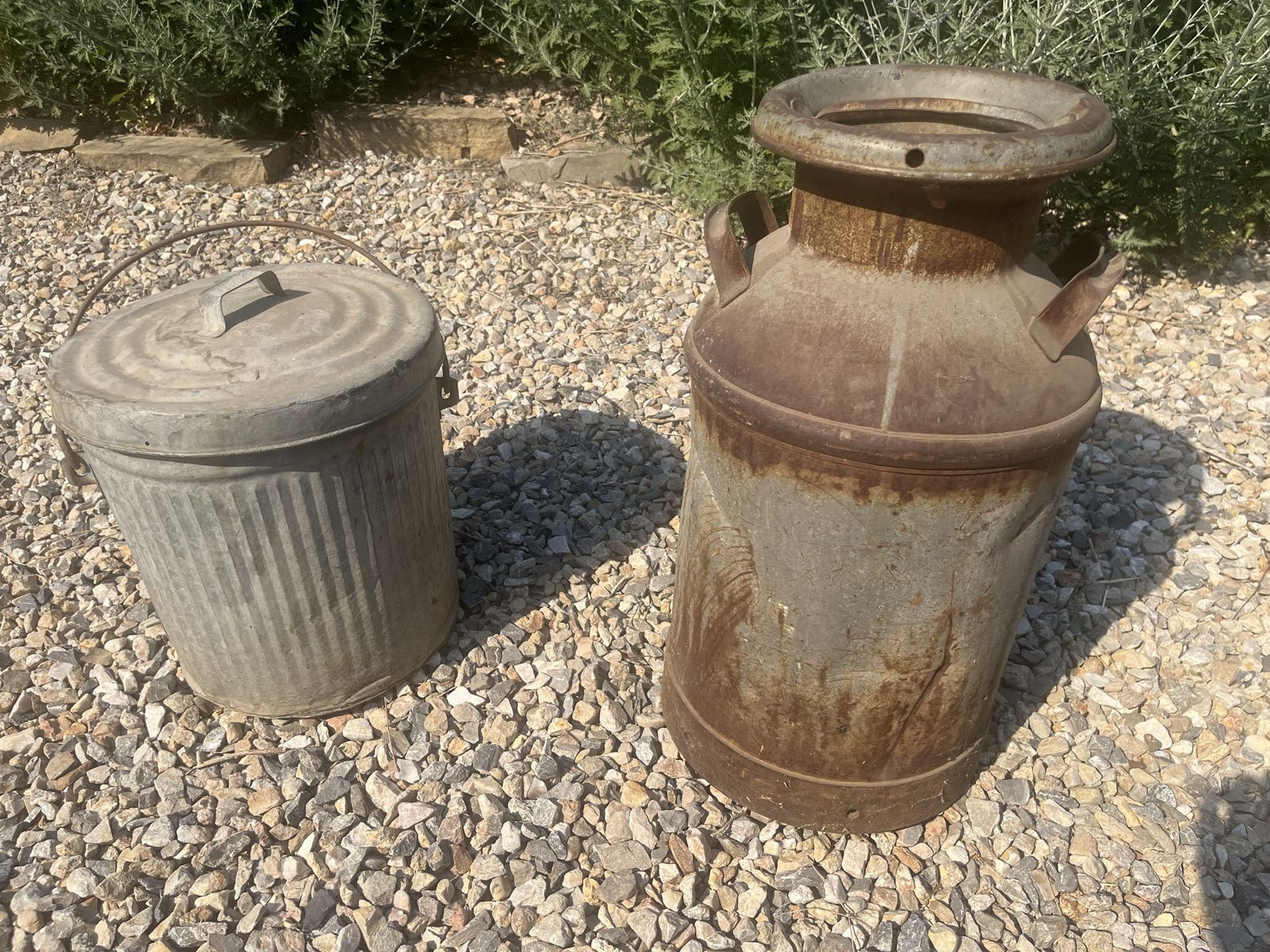 Antique Milk and Ash Can