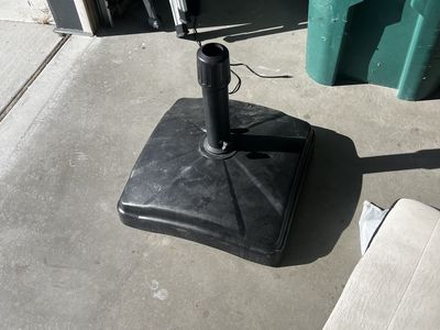 Black Square Patio Umbrella Base Stand - Heavy Duty Weather Resistant