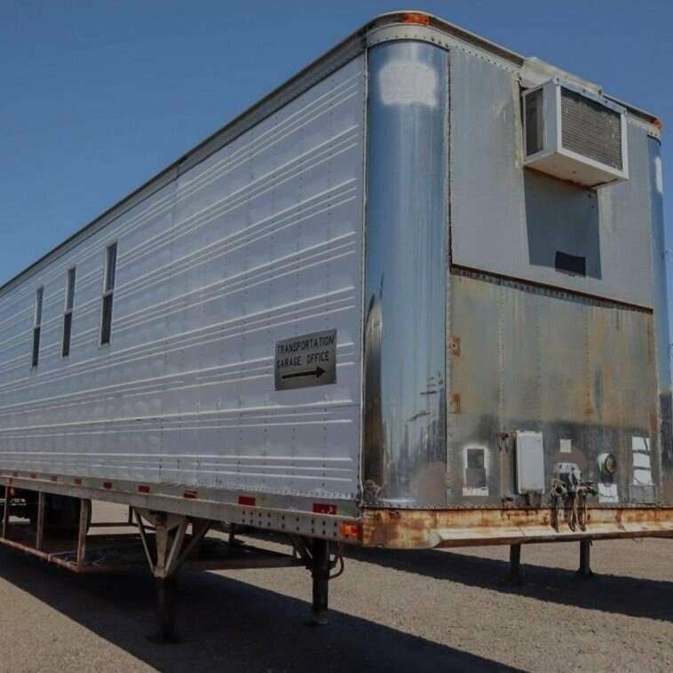 48 Foot Mobile Portable Construction Office Jobsite Project Management Insulated Trailer On Wheels Dorsey Reefer Power Heat HVAC
