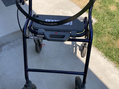 Dolomite Blue 4 wheeled Rolling Walker / Rollator with Seat and Brakes