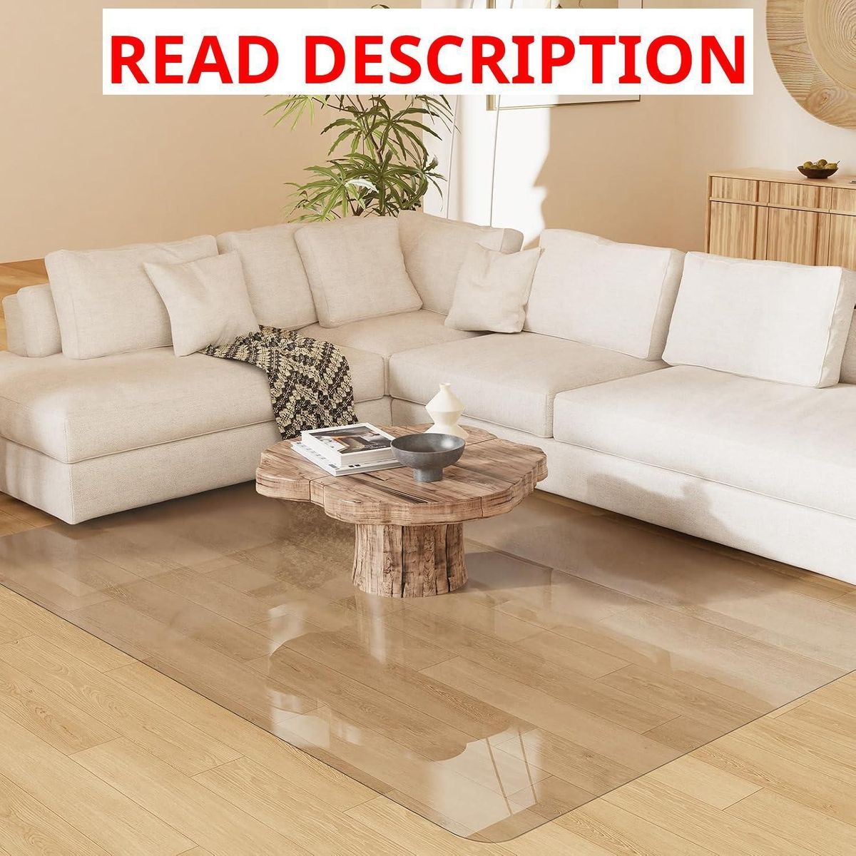 6'×9' No Spill Floor Mat, Rug Protector Cover, Water-Resistant, Easy Flat Floor Protector