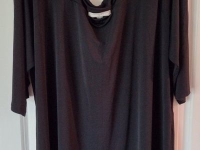 Within Reach Black Cold Shoulder Long Sleeve Blouse - Women's 2XL
