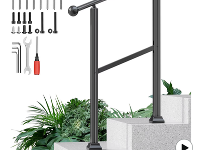 2-Step Outdoor Stair Handrail Kit — New