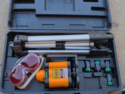 CEN-TECH 92691 Rotary Laser Level Kit with Tripod & Safety Glasses