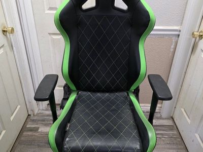 RapidX Gaming Chair - Black & Green Ergonomic Racing Style