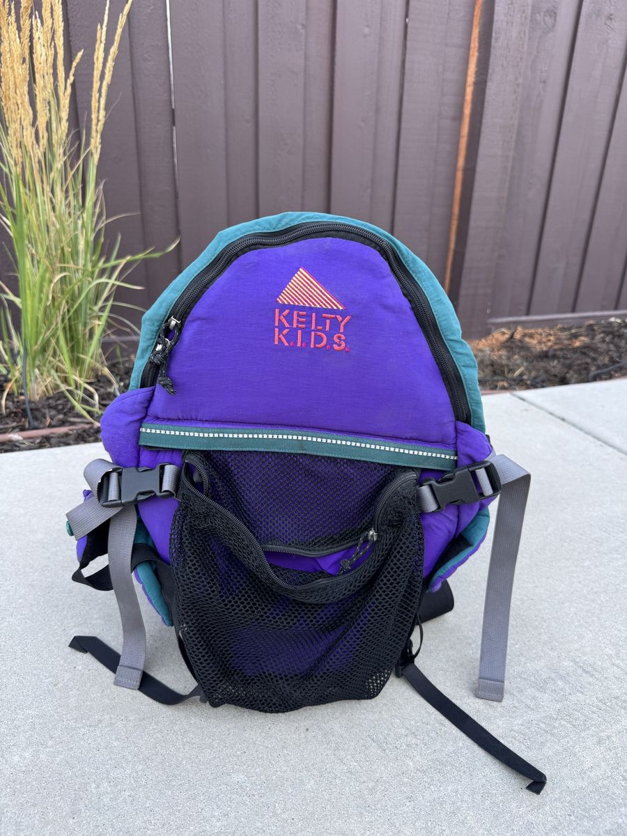 Vintage Kelty Kids Hiking Child Carrier Backpack Purple Teal