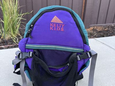 Vintage Kelty Kids Hiking Child Carrier Backpack Purple Teal
