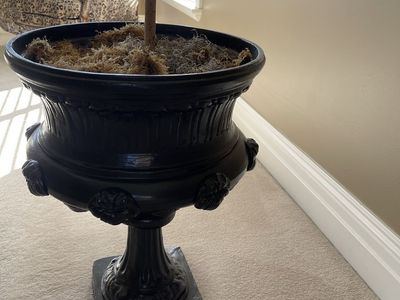 Planter with faux tree