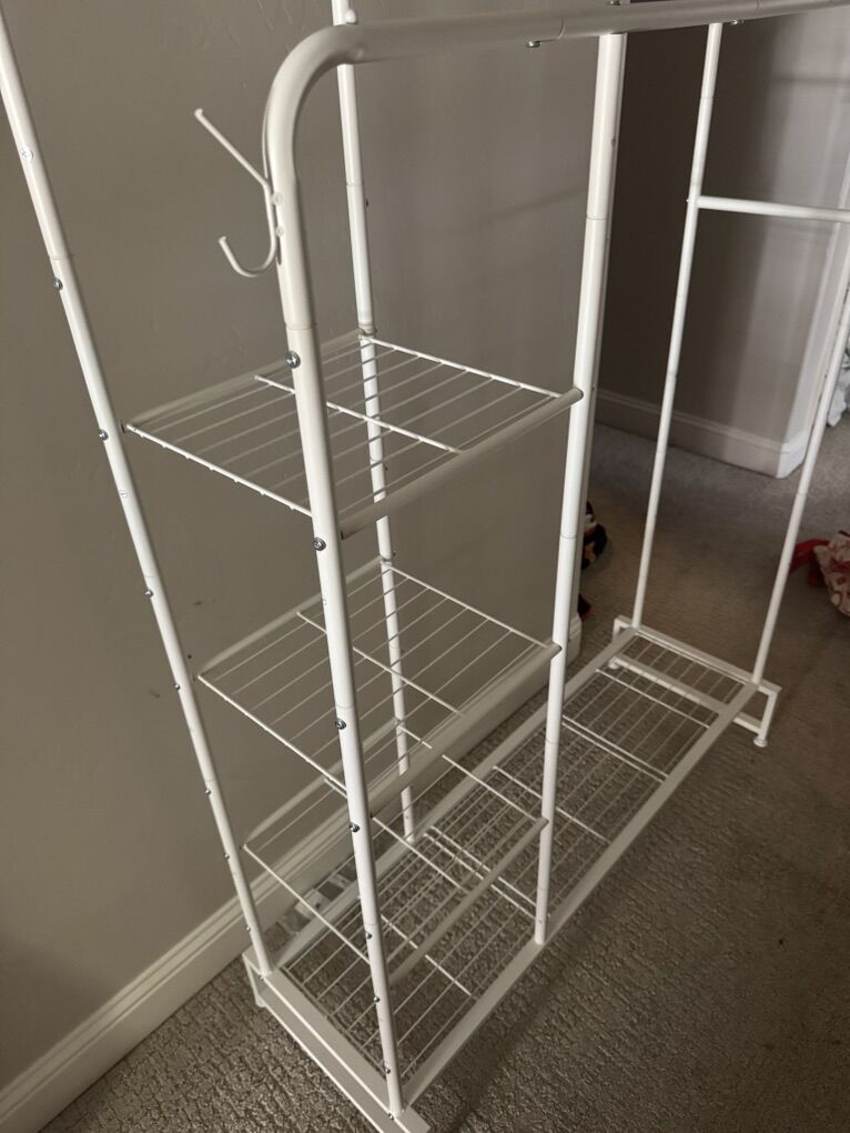 Large White Double Clothing Rack