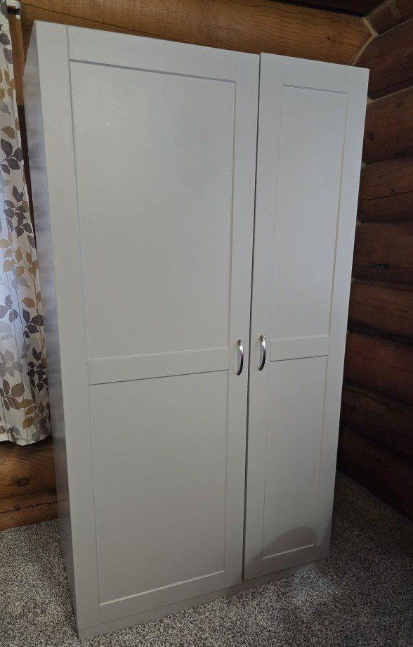Estate by AWC 38.5-in 2-Door Storage Cabinet Pantry Wardrobe Light Gray
