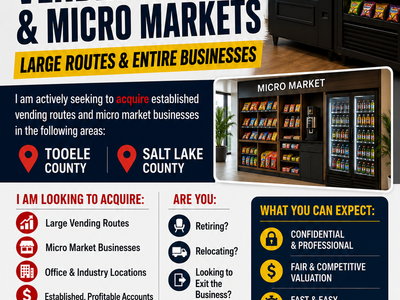 WANTED: Vending & Micro Market Routes - Tooele & Salt Lake County - Established Businesses