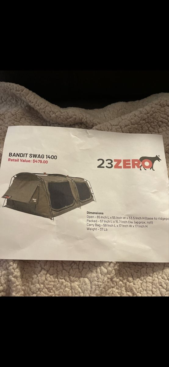 23zero bandit swag 1400 2 person tent