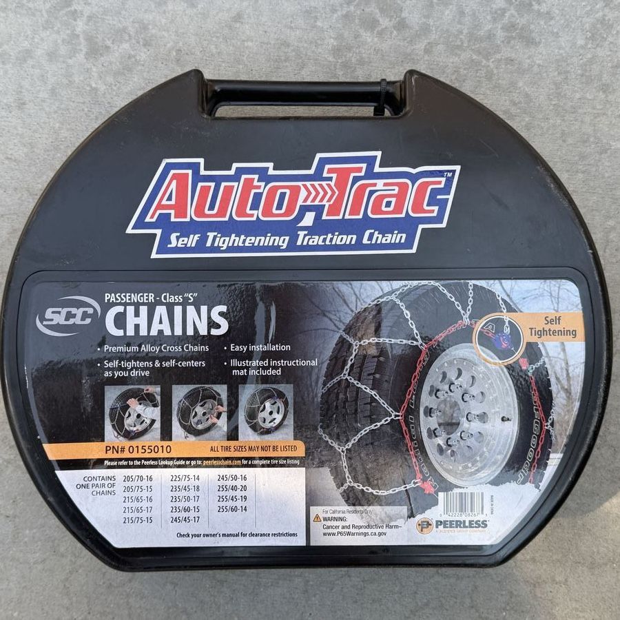 $100 msrp SCC Auto-Trac Passenger Class S Tire Chains PN 0155010. New