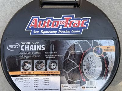 $100 msrp SCC Auto-Trac Passenger Class S Tire Chains PN 0155010. New
