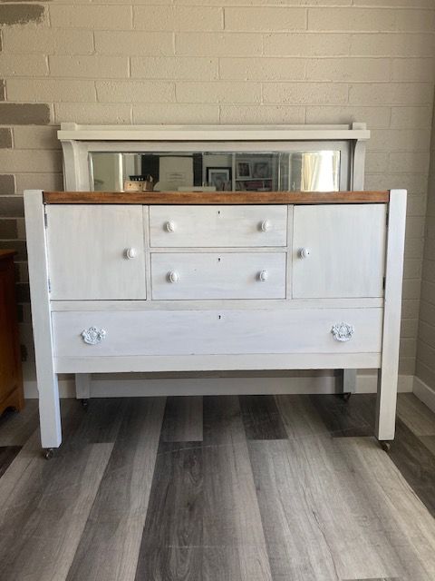 Vintage solid wood buffet piece