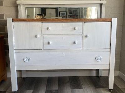 Vintage solid wood buffet piece