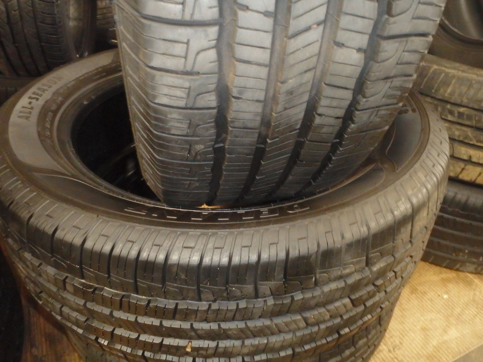 225/55R18 GOODYEAR RELIANT A/S PAIR OF TWO USED TIRES