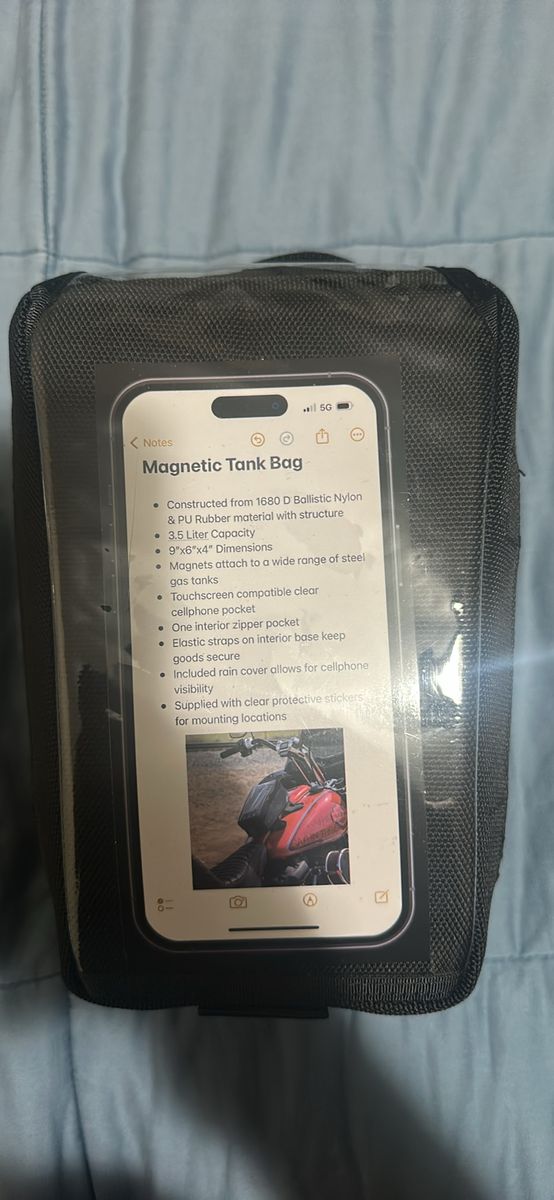 Thrashin Supply Co. Magnetic Tank Bag - 3.6L Capacity, Touchscreen Compatible