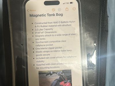 Thrashin Supply Co. Magnetic Tank Bag - 3.6L Capacity, Touchscreen Compatible