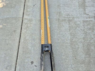 Ames Wooden Handle Post Hole Digger with Ruler Markings