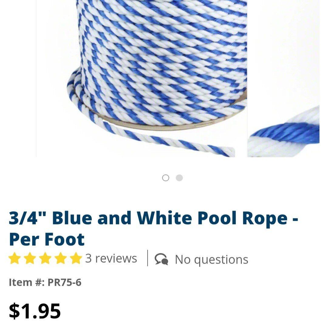 Twisted pool rope 3/4" X 600'
