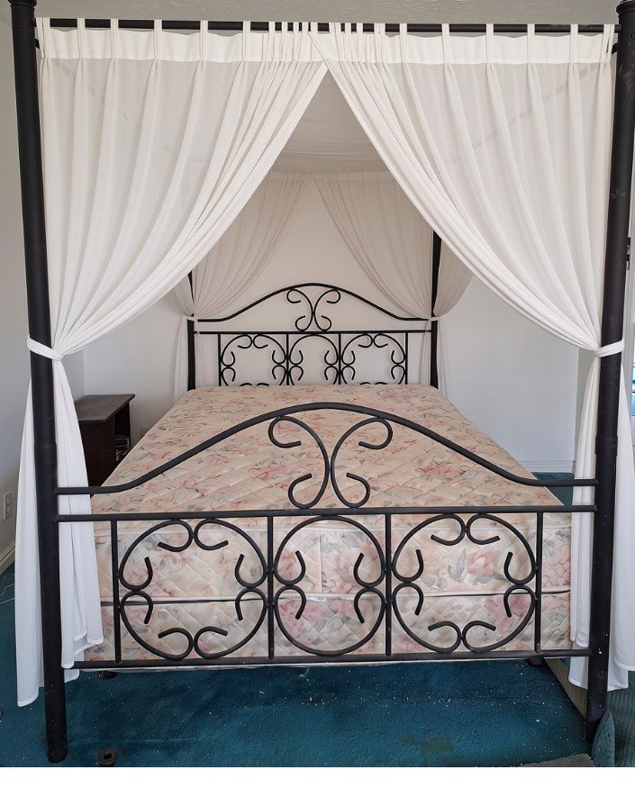 Queen Canopy bed frame with or without FREE mattress set