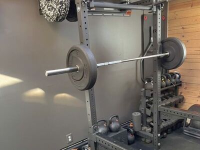 Olympic Barbell With New 45 Lb Bumper Plates