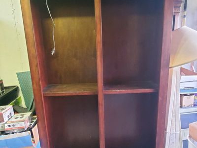 Classic Wood Bookshelf/Bookcase - Dark Finish with Decorative Trim, 2×2Shelves
