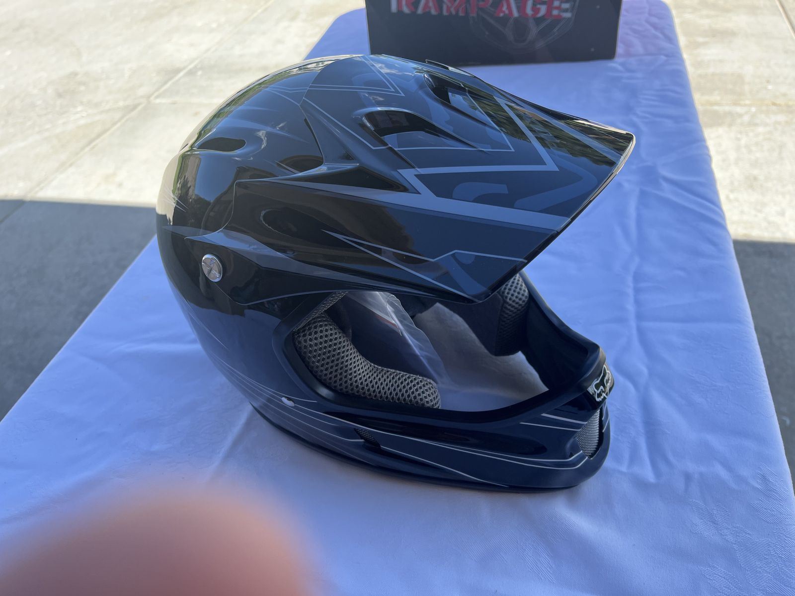 Fox Racing Rampage Downhill Mountain Bike Helmet - Black/Grey/White, Size Large
