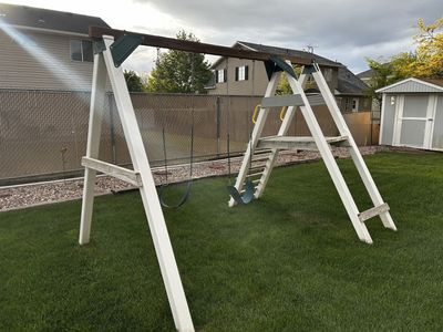 Swing set and slide